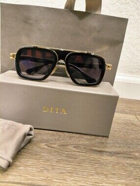 DITA LXN-EVO 25th Anniversary (DTS403-A) Black/Gold Framed Aviator Sunglasses